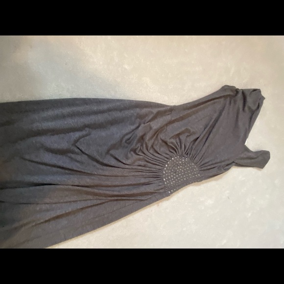 Dynamite asymmetrical grey dress with studded detail and ruching at waist - Picture 1 of 6